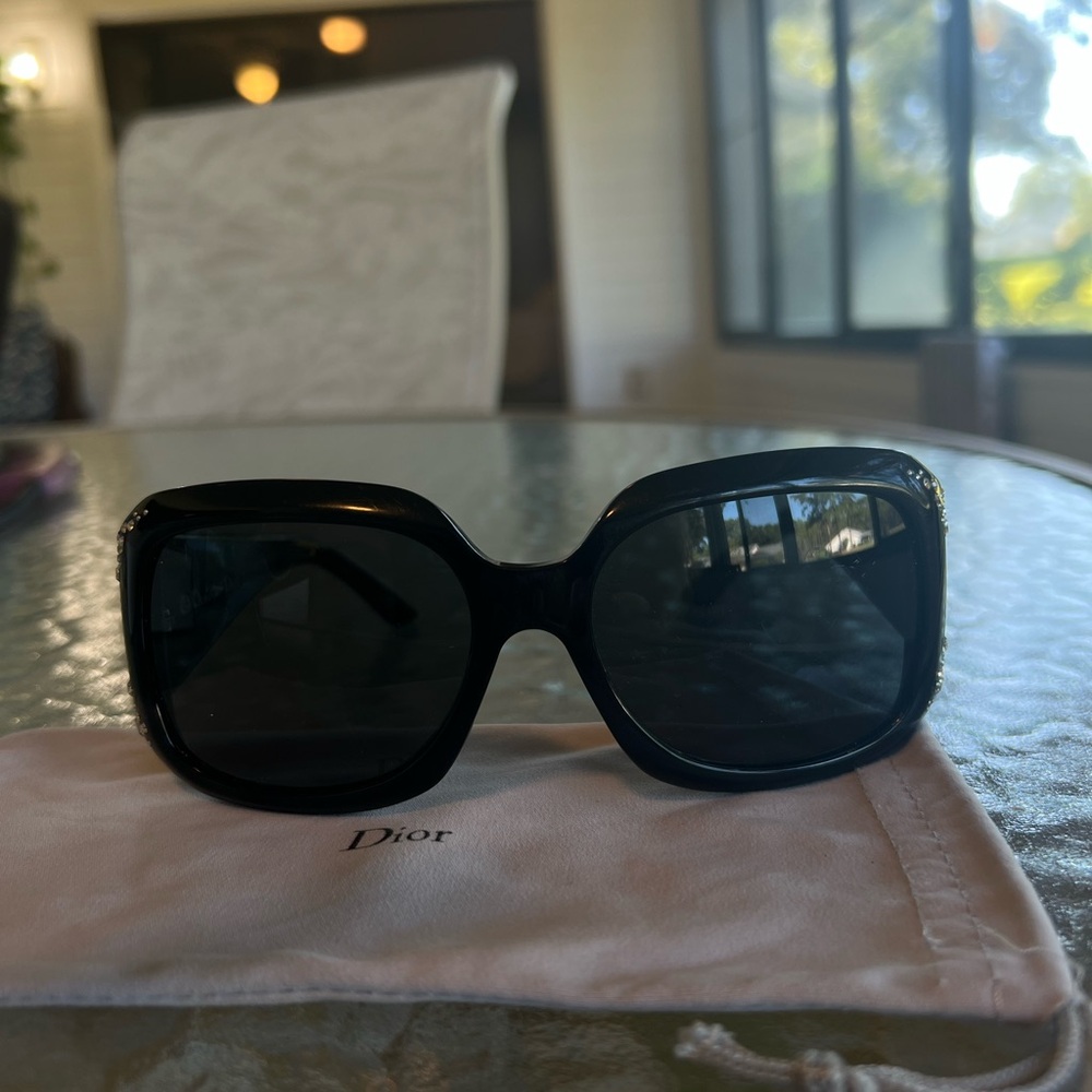 vintage oversized Dior Sunglasses with Crystal - Picture 3 of 7